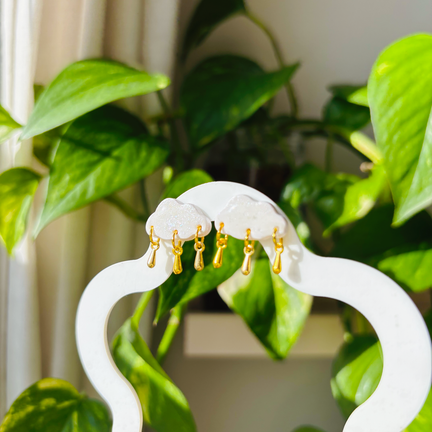 gold drop cloud studs