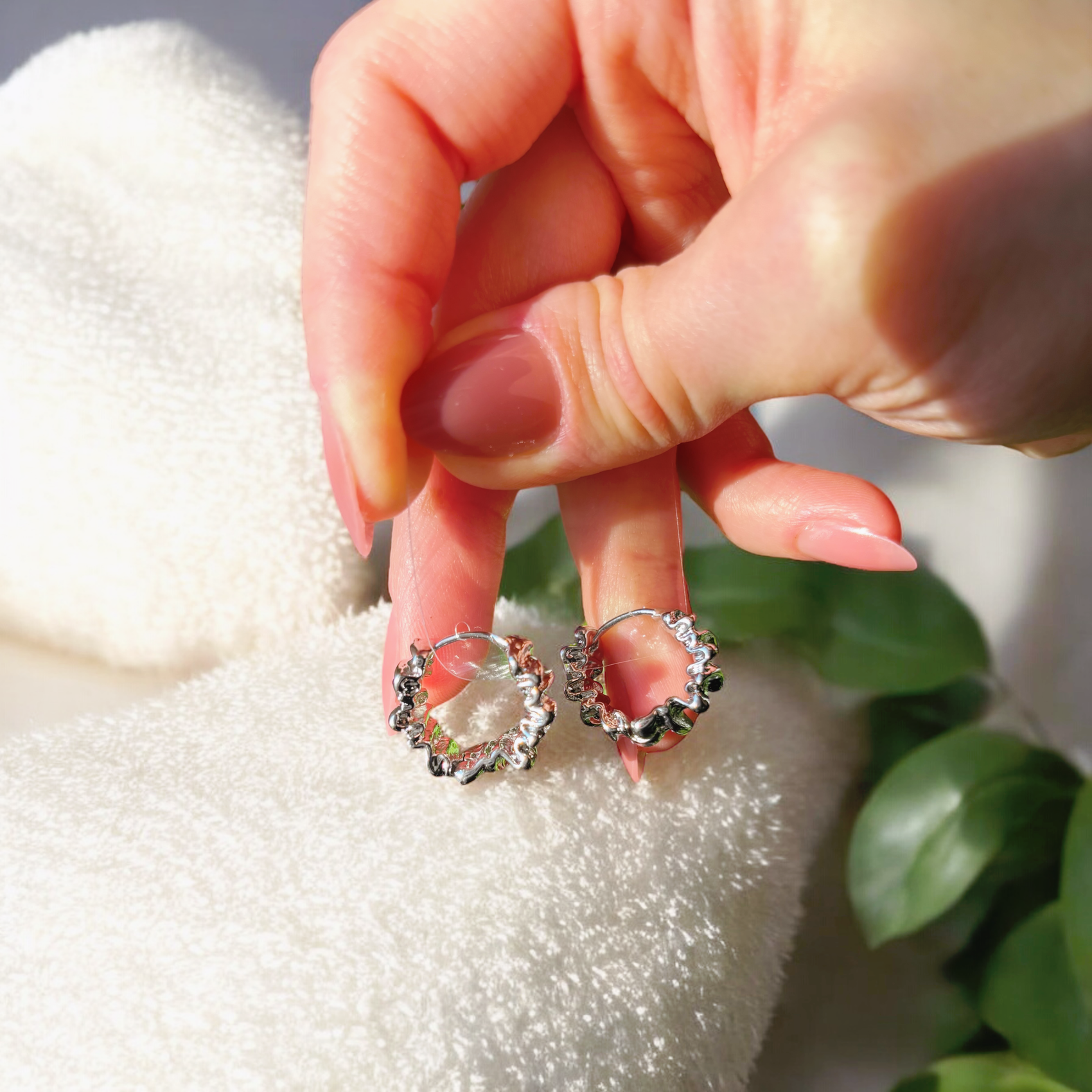 crinkled hoop earrings